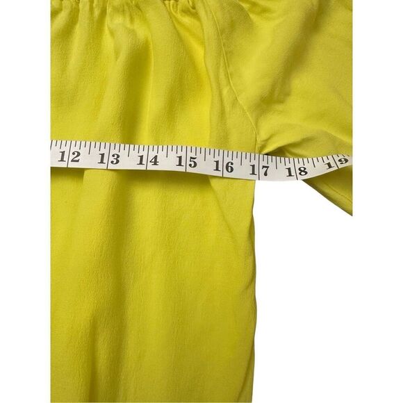 Ba&sh Heaven Off the Shoulder Knee Length 3/4 Sleeve Crepe Dress Yellow Sz 0- XS - Picture 6 of 12